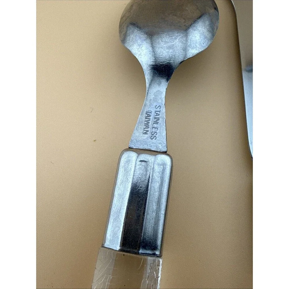 Vtg Spreader And Spoon Lucite Handle Stainless Taiwan